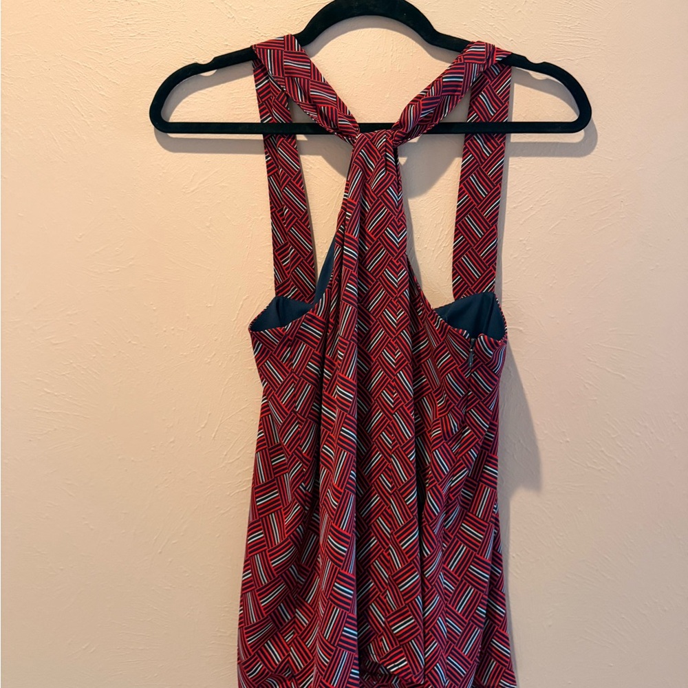 GAP Red and White Patterned Tank Top